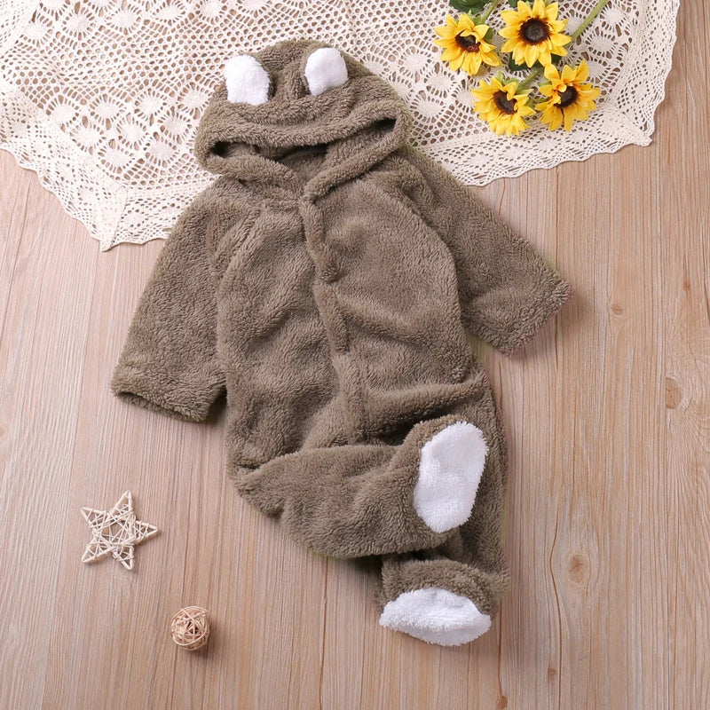 Humor Bear Cartoon Long Sleeve Playsuit for Baby Boys & Girls - Autumn/Winter Jumpsuit